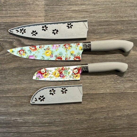 Pioneer Woman Knife Set 6 Covers Floral Sweet Romance Kitchen Cutlery Cottage